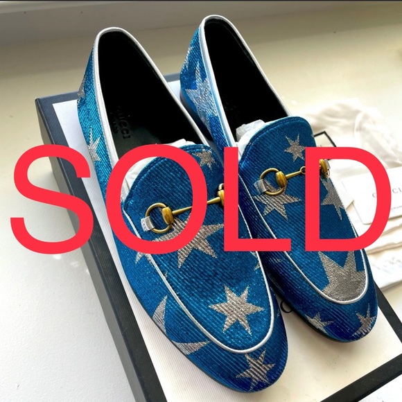Stunning Gucci Starry Night Blue and Silver Loafer - Picture 1 of 10